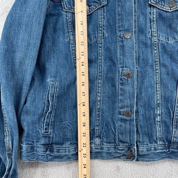 Gap x Pendleton Jacket Women XL Blue Denim Jean Icon Plaid Trim Heritage Western - Picture 12 of 16